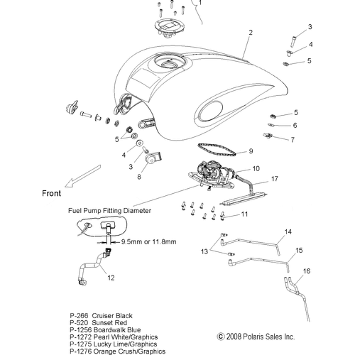 Tank, Fuel, Spine by Polaris 1015931-1272 Fuel Tank