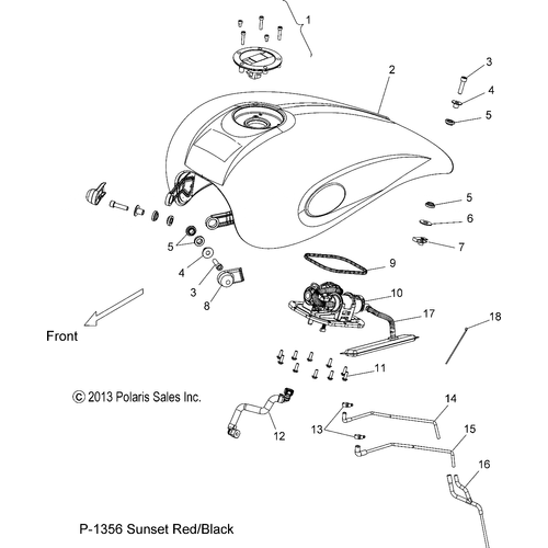 Tank, Fuel, Spine [Intl Only] by Polaris 1018003-1343 Fuel Tank