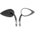 Tear Drop Mirror Long Stem Black by Drag Specialties