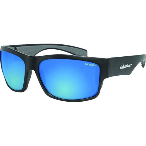 Western Powersports Sunglasses Tiger Bomb Eyewear Matte Black W/Ice Blue Polarized by Bomber TR111-ICE
