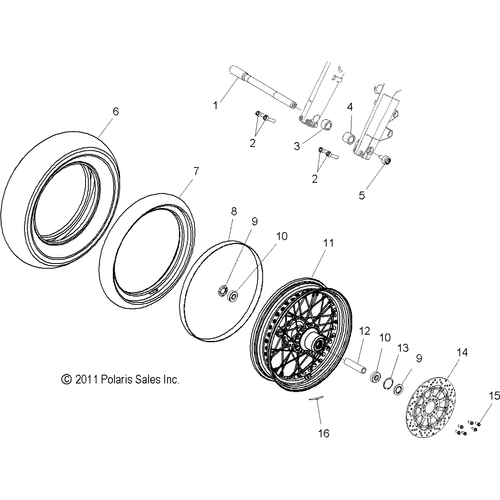 Tire, Front, Me880, Whitewall by Polaris 5414588 Tire