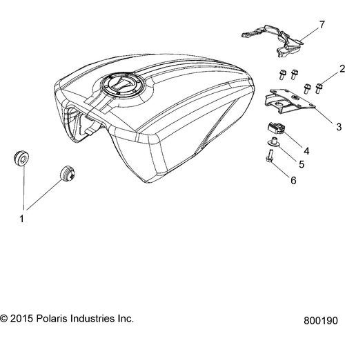 Tophat-Tank Mount. by Polaris 5138786 OEM Hardware