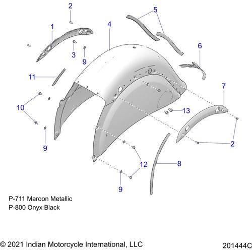 Trim Tip Rear Fender Chrome by Polaris 5454985-156 Fender Accent