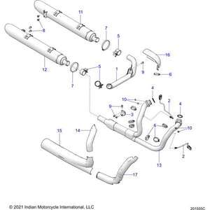 Weld-Exh Shld Headpipe Rear Bk by Polaris 1263489-458 Exhaust Shield