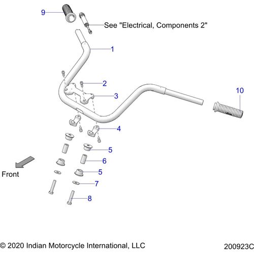 Weld-Handlebar Cruise Black by Polaris 1023105-266 Handlebars