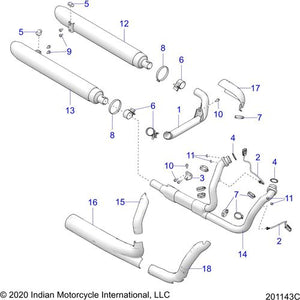 Weld-Mflr Crsr Stage 0 RH Chr by Polaris 1263472-156 OEM Muffler