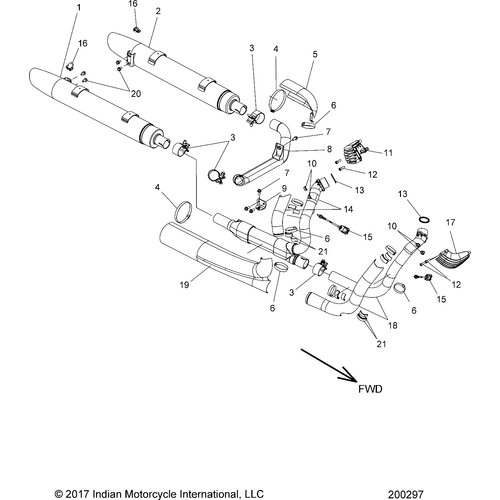 Weld-Muffler Stg 0 Crsr LH Chr by Polaris 1262459-156 OEM Muffler