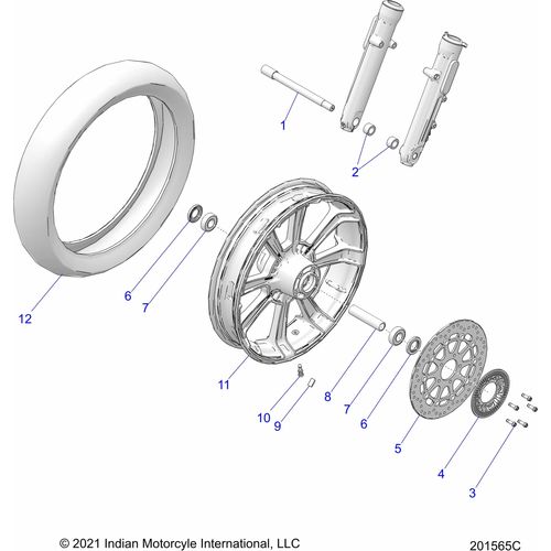 Wheel-19X3.5,Bob,Front,Blk by Polaris 1525175-266 Wheel