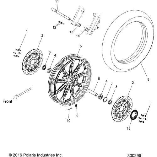 Wheel, Billet, 21" Front [X-1] by Polaris 1522296 Wheel