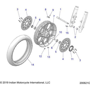 Wheel-Front 19X3.5 Cast Le Bk W by Polaris 1523709-266W Wheel