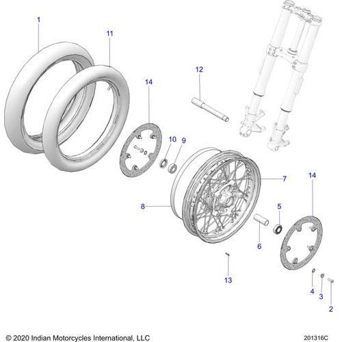 Wheel, Front - 2022 Indian Ftr 1200 Rally Schematic-21158 OEM Schematic