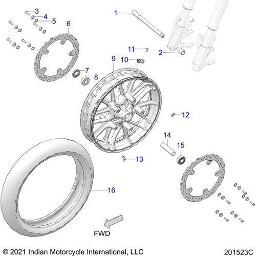Wheel, Front All Options - 2022 Indian Challenger Dark Horse Schematic-22180 OEM Schematic