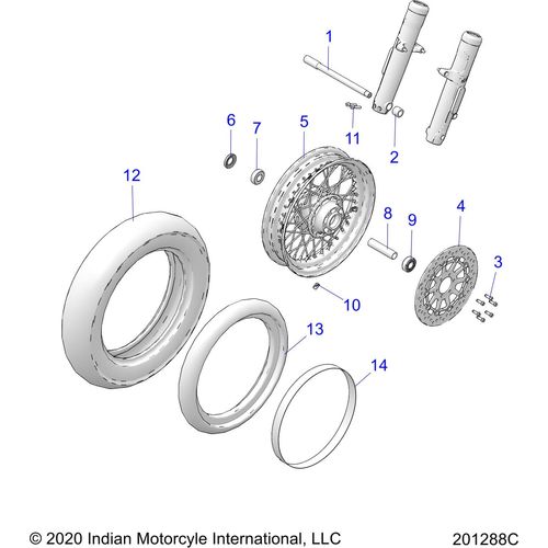 Wheel, Front All Options - 2022 Indian Super Chief 111 Schematic-20132 OEM Schematic