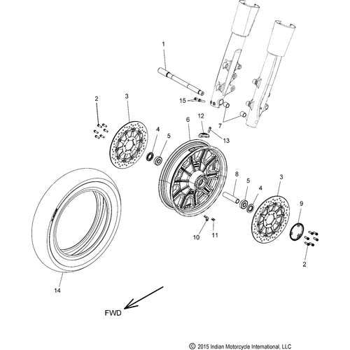 Wheel, Front N16ccc All Options - 2016 Indian Chief Classic/Chief Vintage Schematic-28041 OEM Schematic