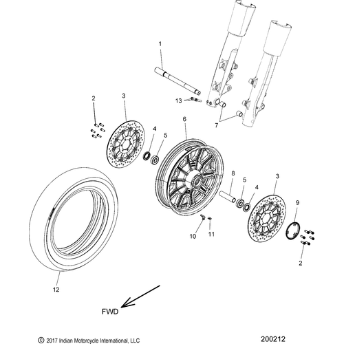Wheel, Front N17ccdaa All Options - 2017 Indian Chief Dark Horse Schematic-27576 OEM Schematic