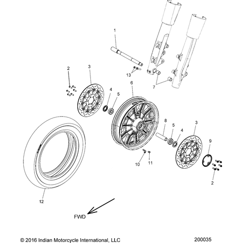 Wheel, Front N18ccb All Options - 2018 Indian Chief Classic/Chief Vintage Schematic-27026 OEM Schematic