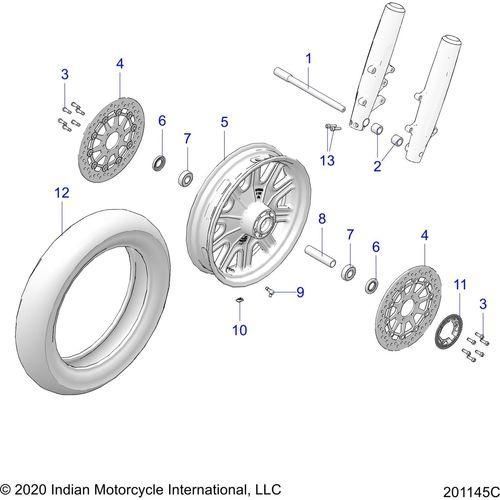 Wheel, Front N21tvdaa/N21tvdca All Options - 2021 Indian Chief Vintage Dark Horse 111 Schematic-23603 OEM Schematic