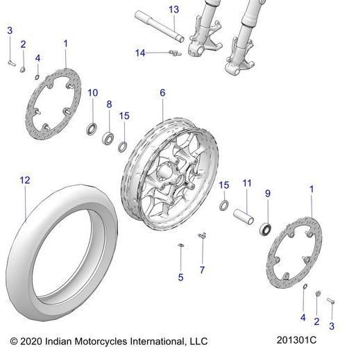 Wheel, Front N22rza22/Rzs25 - 2022 Indian Ftr 1200 Schematic-21274 OEM Schematic