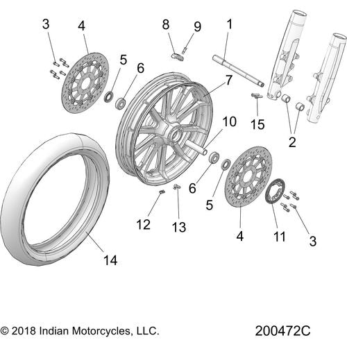 Wheel, Front N22tkdbb All Options - 2022 Indian Roadmaster Dark Horse Schematic-20865 OEM Schematic