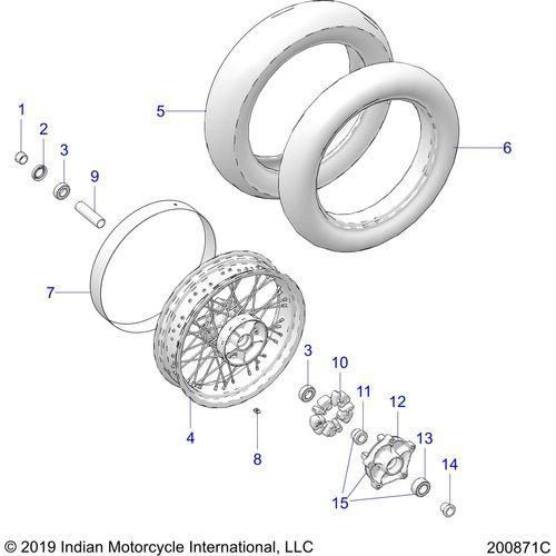Wheel, Rear - 2019 Indian Ftr 1200 Rally Le Schematic-25694 OEM Schematic