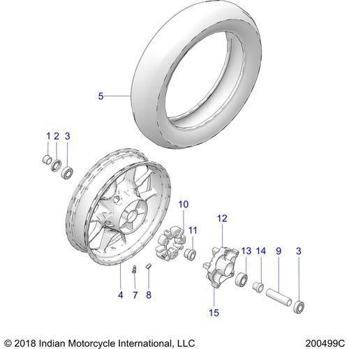 Wheel, Rear - 2019 Indian Roadmaster/Elite Schematic-25618 OEM Schematic