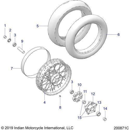 Wheel, Rear - 2020 Indian Roadmaster Dark Horse Schematic-24360 OEM Schematic