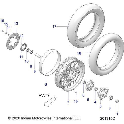 Wheel, Rear - 2022 Indian Pursuit Dark Horse / Dark Horse Premium Schematic-21050 OEM Schematic