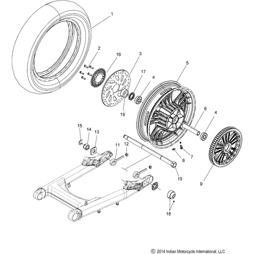 Wheel, Rear All Options - 2016 Indian Springfield Schematic-27661 OEM Schematic