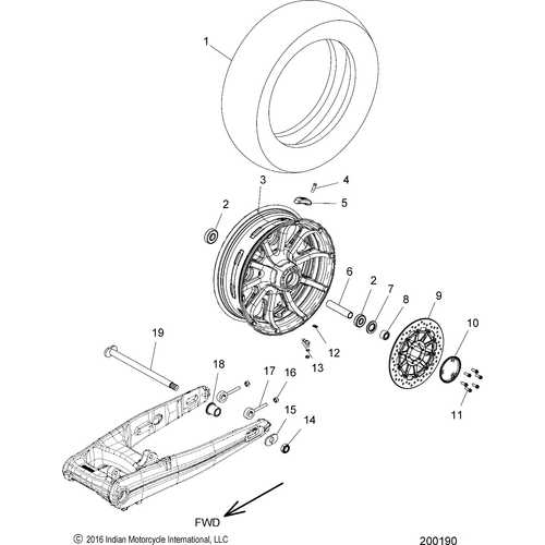 Wheel, Rear All Options - 2017 Indian Chieftain/Roadmaster Schematic-27302 OEM Schematic