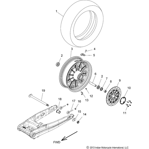 Wheel, Rear All Options - 2018 Indian Chieftain Dark Horse Schematic-26764 OEM Schematic