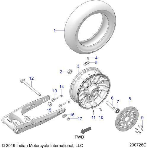 Wheel, Rear All Options - 2020 Indian Challenger Dark Horse Schematic-25170 OEM Schematic