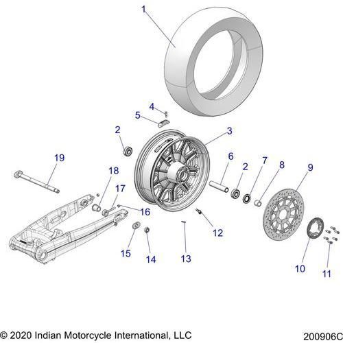 Wheel, Rear All Options - 2020 Indian Chieftain Dark Horse Schematic-24893 OEM Schematic