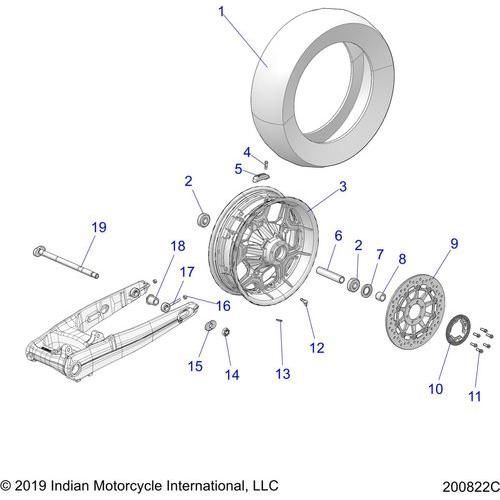 Wheel, Rear All Options - 2020 Indian Roadmaster Premium Schematic-24199 OEM Schematic