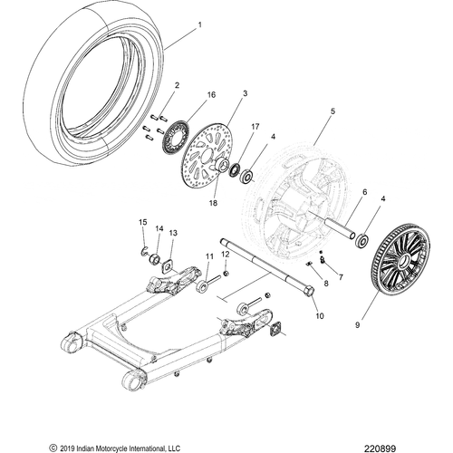 Wheel, Rear All Options - 2020 Indian Scout Bobber/Bobber Twenty Schematic-24020 OEM Schematic