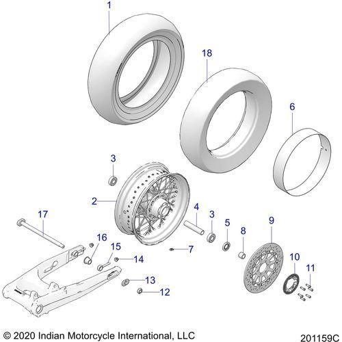 Wheel, Rear All Options - 2021 Indian Chieftain Dark Horse Schematic-23263 OEM Schematic