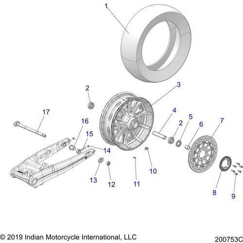 Wheel, Rear All Options - 2021 Indian Roadmaster Schematic-22883 OEM Schematic