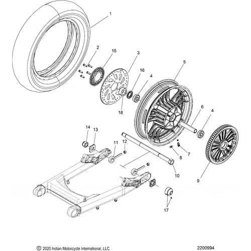 Wheel, Rear All Options - 2021 Indian Scout Bobber Sixty Schematic-22600 OEM Schematic