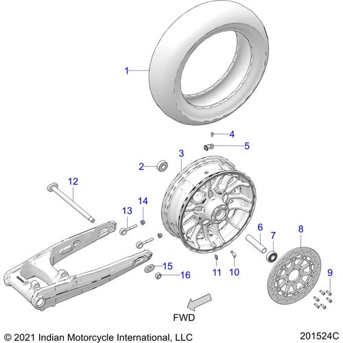 Wheel, Rear All Options - 2022 Indian Challenger Standard Schematic-21917 OEM Schematic