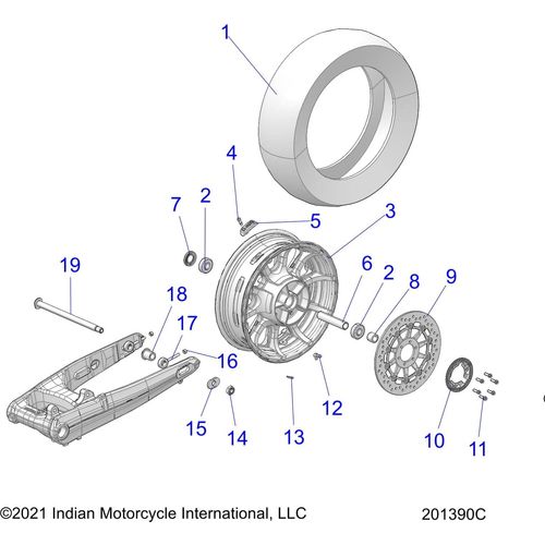 Wheel, Rear All Options - 2022 Indian Chieftain Elite Schematic-21514 OEM Schematic