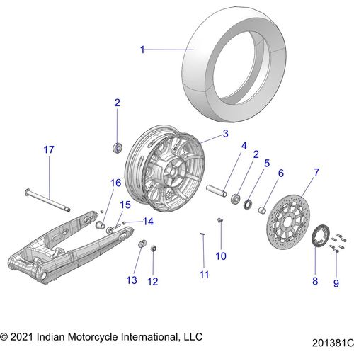 Wheel, Rear All Options - 2022 Indian Chieftain Standard 116 Schematic-21291 OEM Schematic