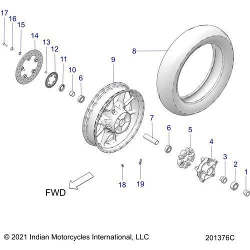 Wheel, Rear N22rte25 (201376C) - 2022 Indian Ftr 1200 Schematic-21275 OEM Schematic