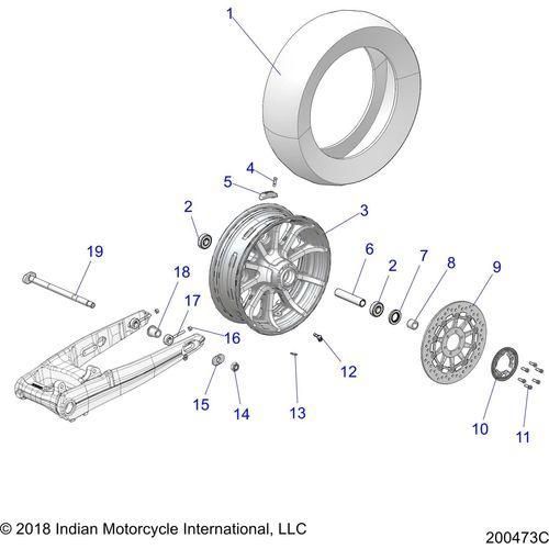 Wheel, Rear N22tkdbb All Options - 2022 Indian Roadmaster Premium Schematic-20721 OEM Schematic