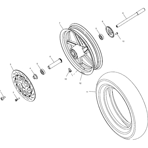 Wheels, Front - 1999 Victory Standard Cruiser - V99Cb15Lcz Schematic 8748 OEM Schematic