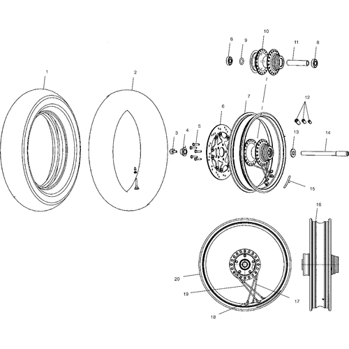 Wheels, Front - 2001 Victory Deluxe Cruiser - V01Cd15Lc Schematic 6263 OEM Schematic