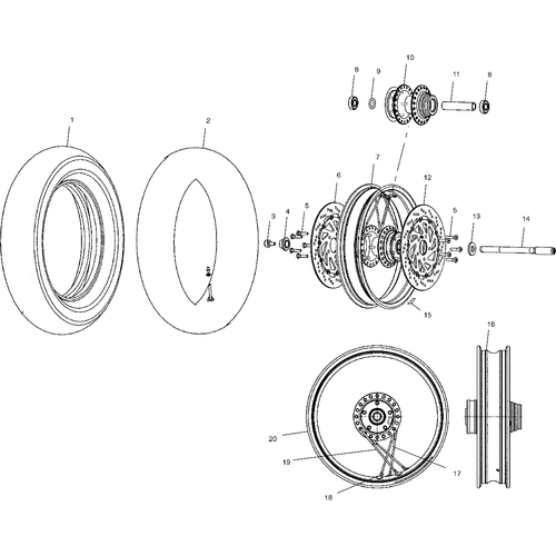 Wheels, Front - 2002 Victory Deluxe Touring Cruiser All Options - V02Td16 Schematic 5903 OEM Schematic