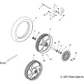 Wheels, Front - 2008 Victory Kingpin/Kingpin 8 Ball/Kingpin Tour All Options - V08Cb26/Cd26/Pb26