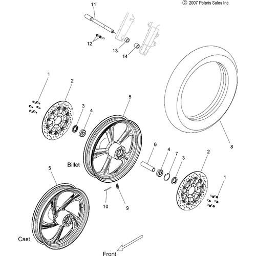 Wheels, Front - 2008 Victory Vision All Options - V08Sb36/Sd36 Schematic 4841 OEM Schematic