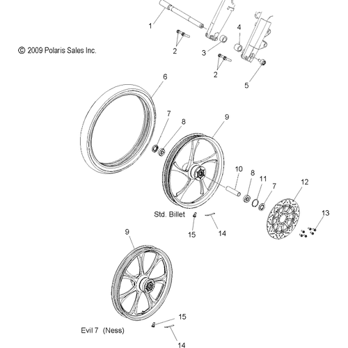 Wheels, Front - 2010 Victory Jackpot All Options - V10Xb36Dap/Lkp/Xc36Dn Schematic 4039 OEM Schematic