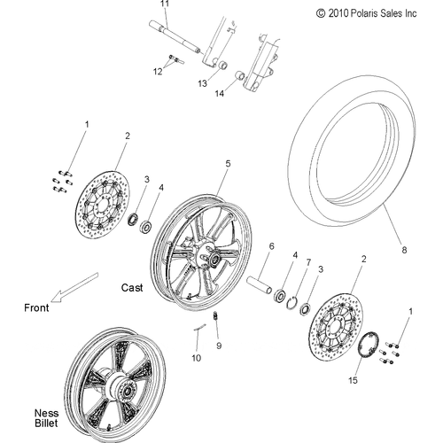 Wheels, Front - 2011 Victory Vision All Options - V11Sw36/Sa36/Aw36 Schematic 3854 OEM Schematic