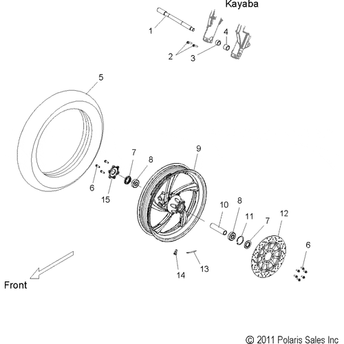 Wheels, Front - 2012 Victory Kingpin - V12Cb36Np/Npc/Npa Schematic 3350 OEM Schematic
